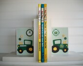 Book Ends for Children.Nursery Room Decor . Boutique Bookends. Custom Bookends.Personalized John Deere