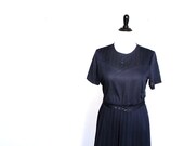 Shear Navy nights- Vintage dress- Plus size- xl- xxl
