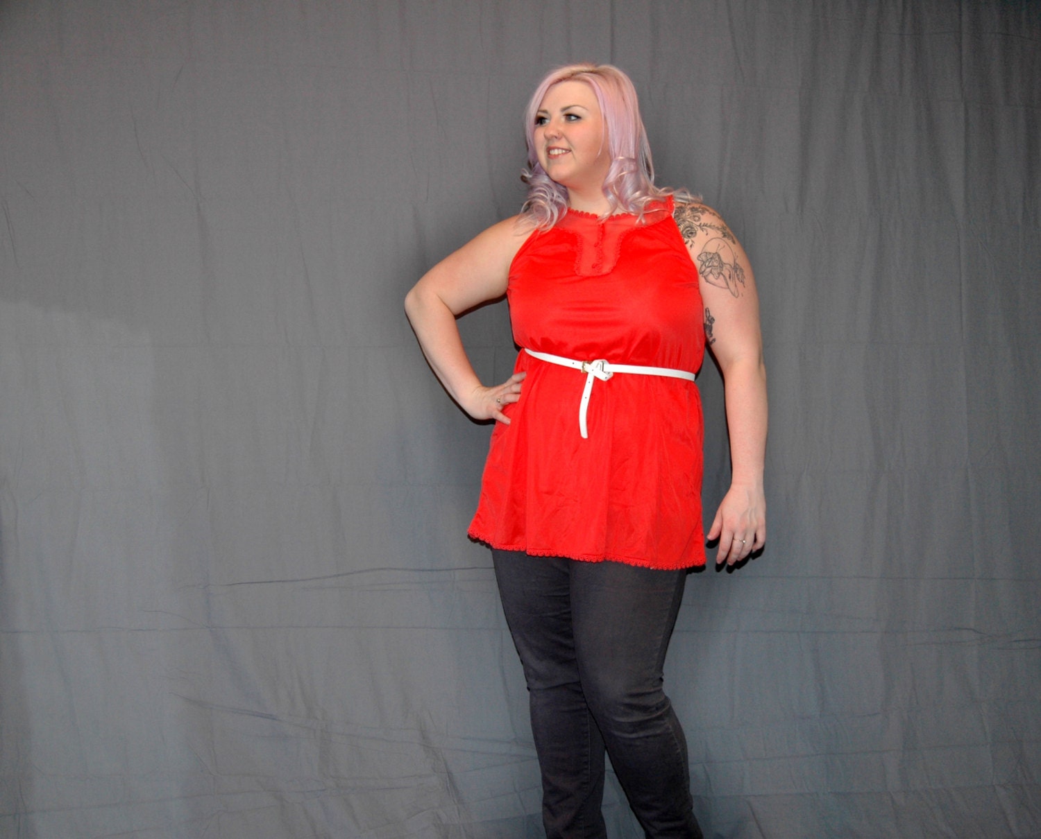 Tangerine dream-Plus size- tent- shirt- Vintage-xxl- shear