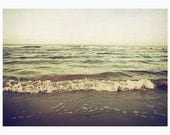 Nostalgic sea photography print, 5x7 inch - On the Other Side - nautical wall decor, dark blue, indigo sea