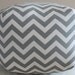 24" Pouf Ottoman Floor Pillow Grey White Zig Zag Chevron
