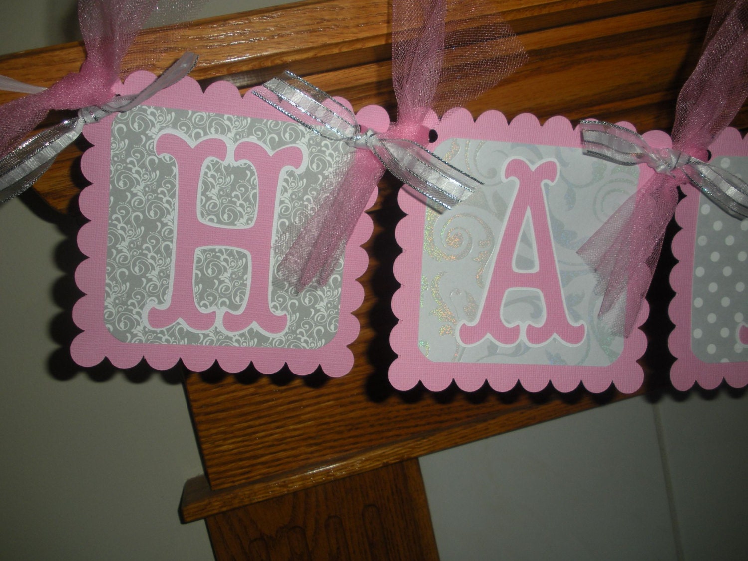 Happy Birthday Banner for all ages Matching Tissue Pom Poms Available