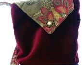 Berry Velvet Messenger Bag