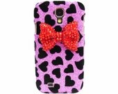 Samsung i9500 Galaxy S4 case,Bling Velvet Black Heart Purple Samsung i9500 Galaxy S4 Case,Bling Crystal Red Bow Samsung i9500 Galaxy S4 Case