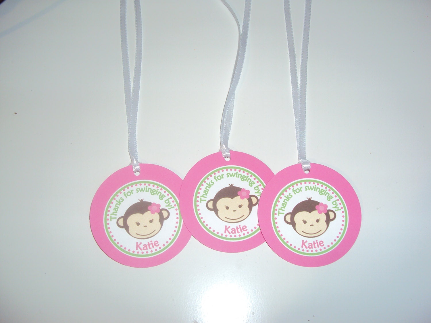 Mod Monkey Girl Party Favor Tags - Mod Monkey Girl - Mod Monkey Birthday - Mod Monkey Girl Birthday - Mod Monkey