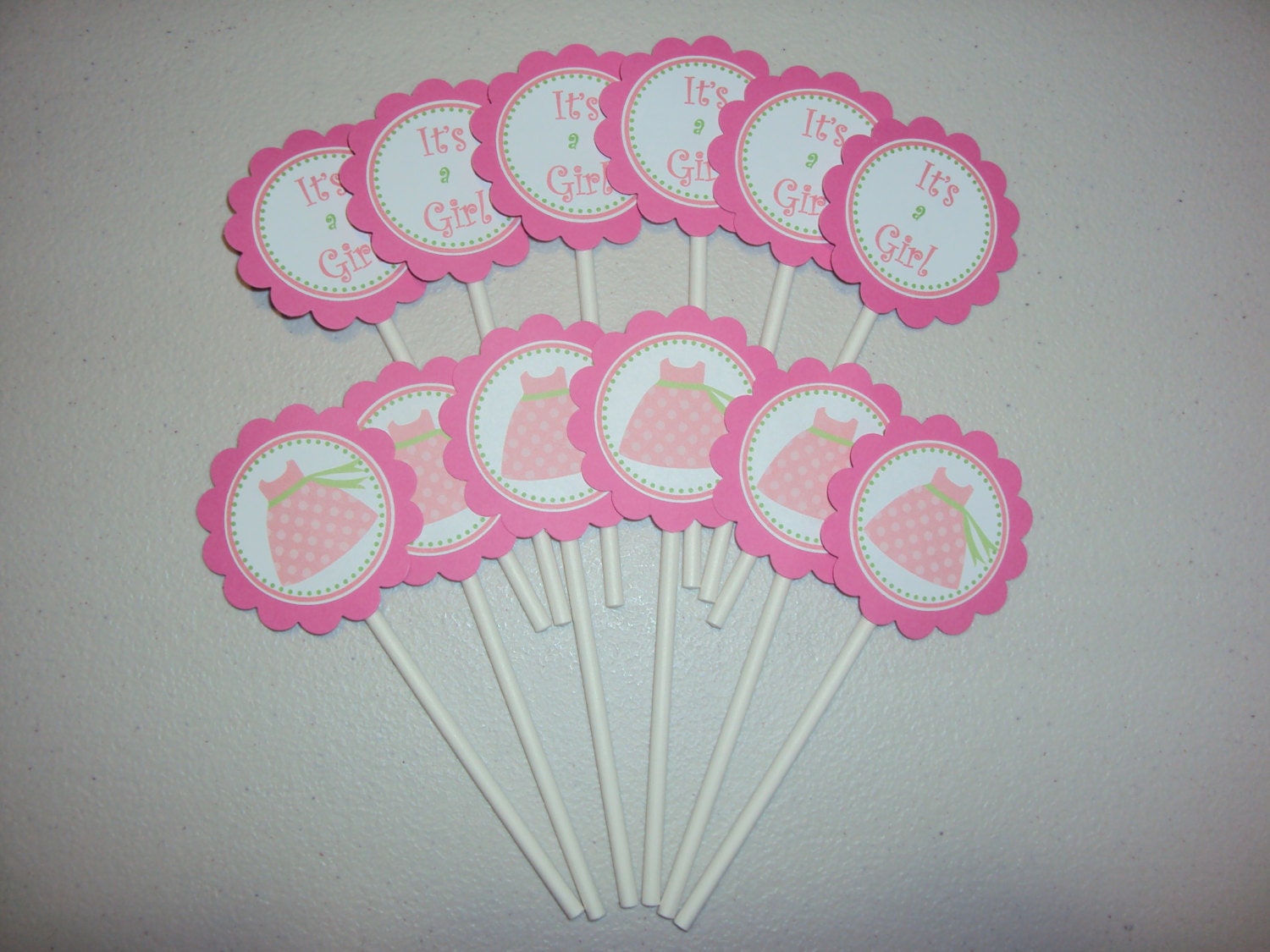 NEW - Baby - Baby Shower Cupcake Toppers - Its a Girl Cupcake Toppers - Its a Girl Toppers - Baby Shower Toppers - Its a Girl