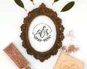 Couples Initials Custom Monogram Rubber Stamp