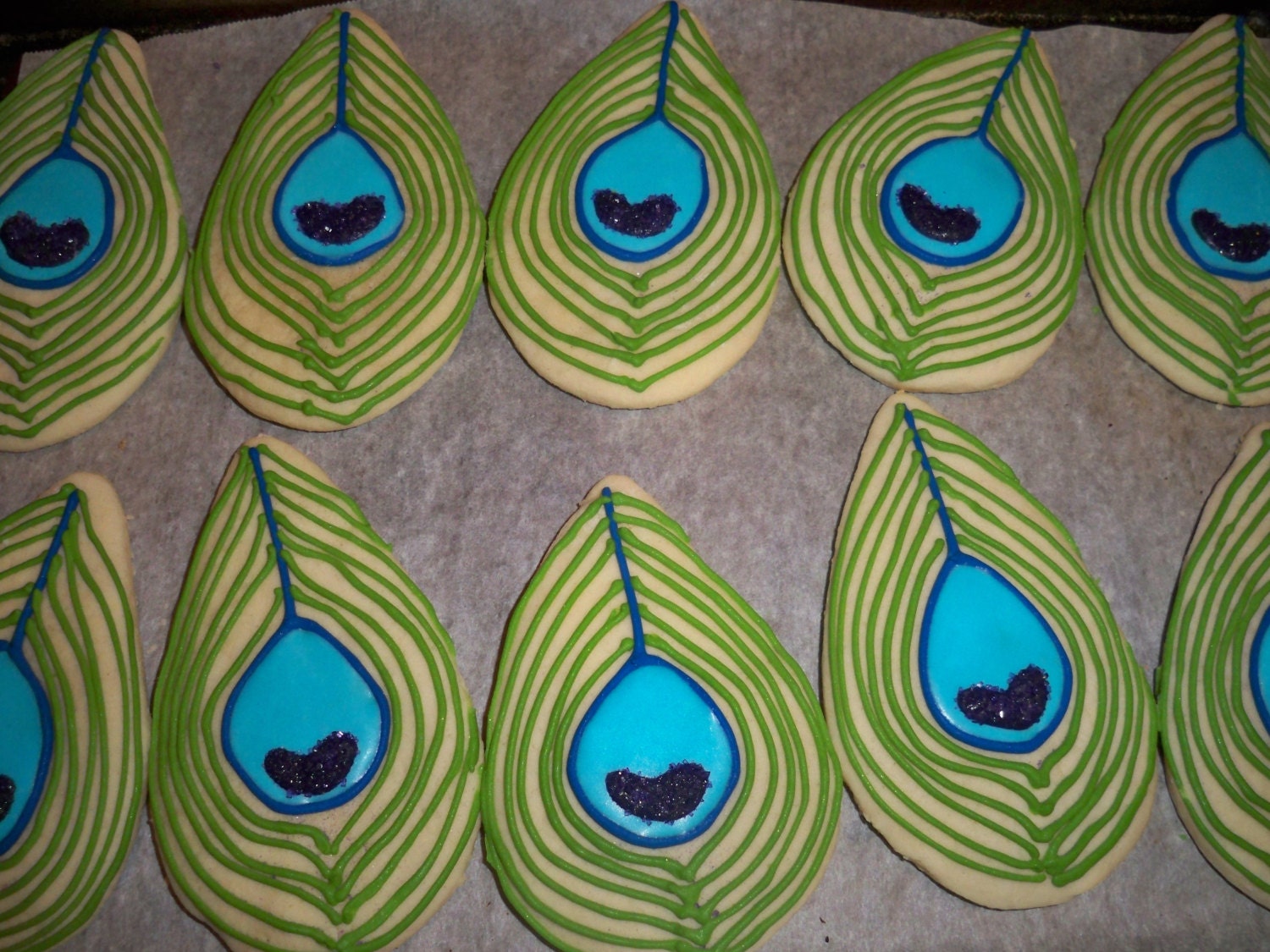 Peacock Feather Sugar Cookies
