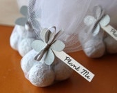 Elegant Plantable Paper Seed Bomb Wedding Favor -Silver Paper Hydrangea Flower - Seeds Bombs are a great alternative to Candy