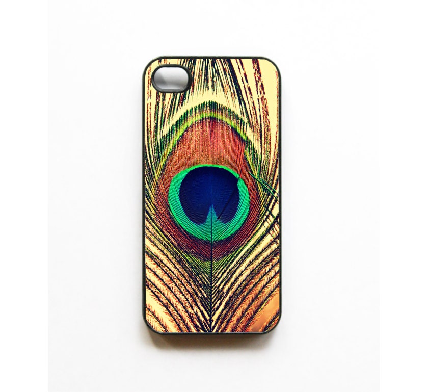 Peacock Feather Iphone case. iphone 4 case. iphone 5 case. 4s case. gold. blue. bronze. abstract. glam. case for iphone