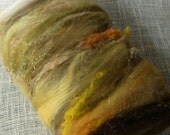 Spinning Fibre Batt HONEYCAKES 68g merino, angelina, silk noils,  silk, alpaca, bfl