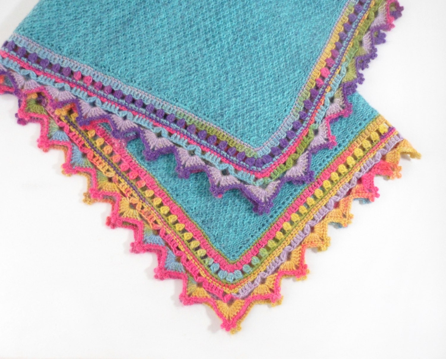 Knitted Baby Blanket - Blue