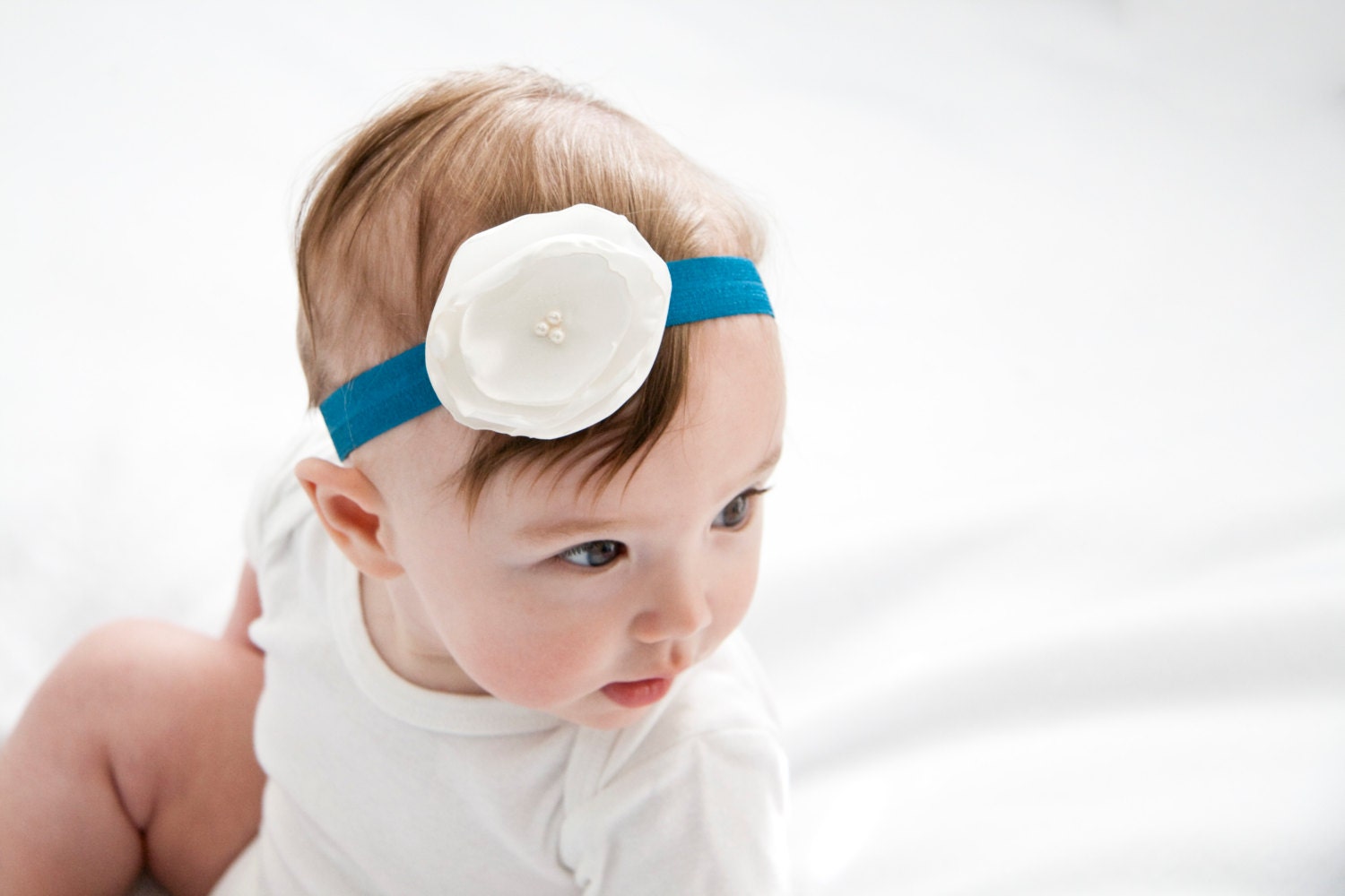 3 Headbands in 1: Adjustable fold over elastic, baby or child headband snap on embellishments, flowers, felt, satin, fabric buttons