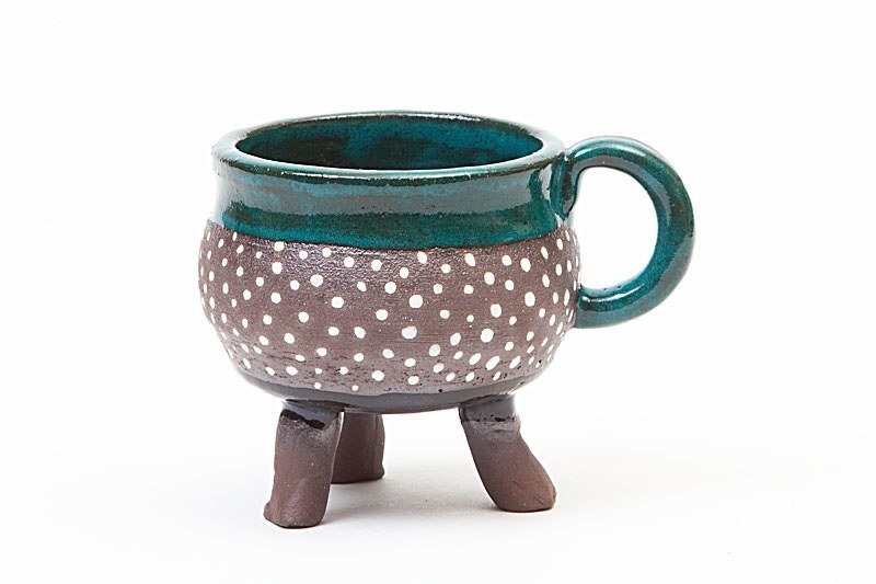 One of a Kind Polka Dotted Mug with Legs
