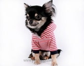 Dog Hoodie XS Spring nautical red stripe dog hoodie