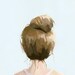 hair art - bun print - "Top Knot 21"