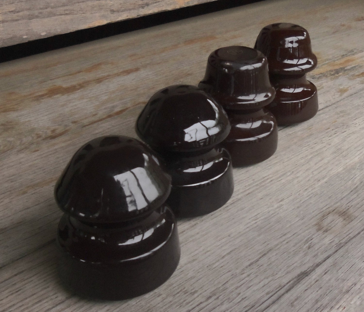 Vintage Insulators Brown Glazed Porcelain Insulators 4