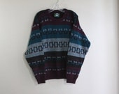 abstract 80s crosby pullover sweater- oversized fit- SALE