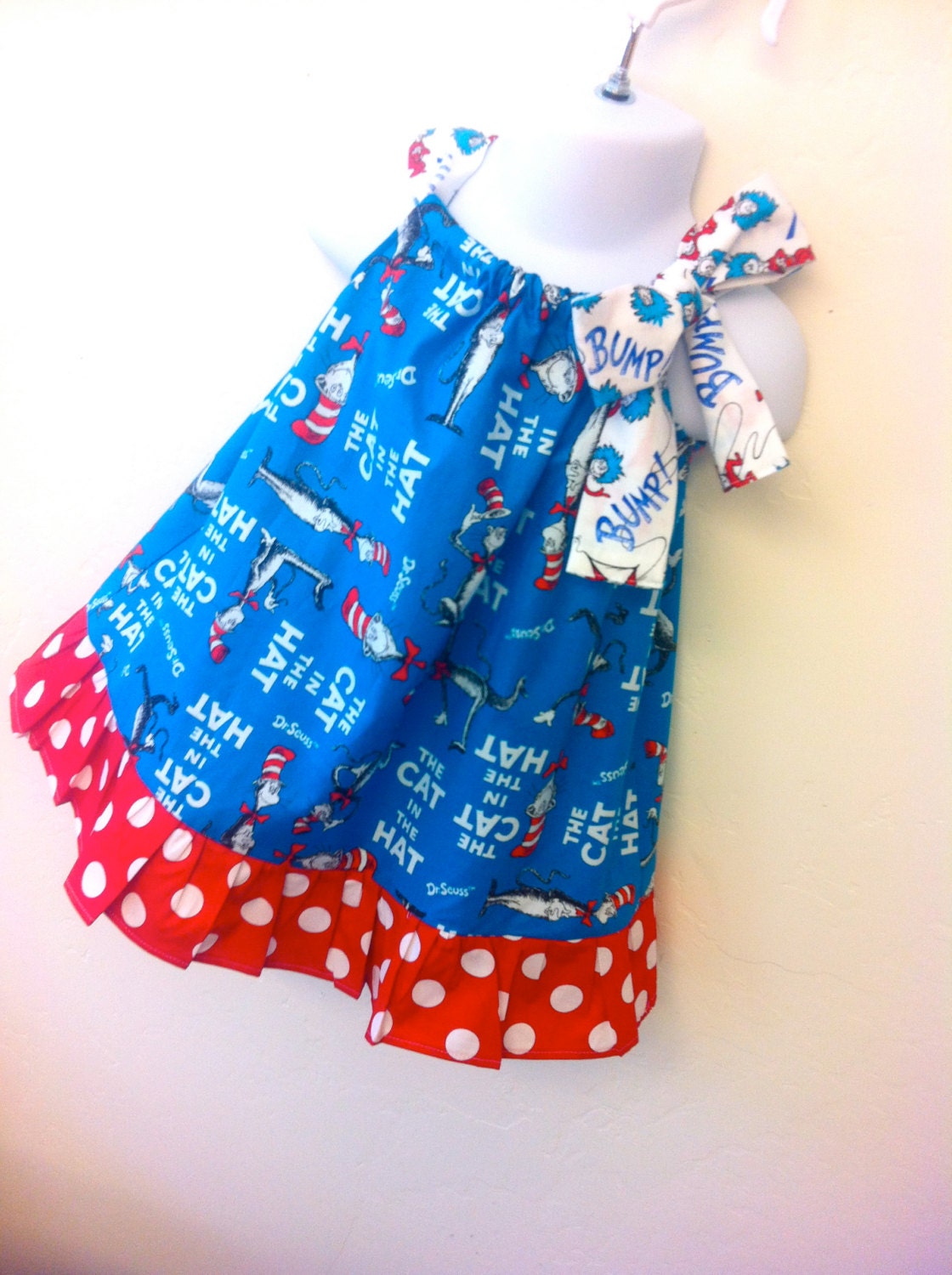 Dr Seuss Cat in the Hat ruffle bottom dress