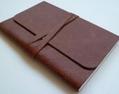 Leather Bound Notebook/Journal Light Brown Leather with a Distressed Finish  Handmade