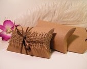 50 KRAFT Pillow Boxes - Favor Boxes - Party Supplies - DIY Wedding favors - Gift Wrap Idea - 3 1/2" x 2 3/4" x 1"