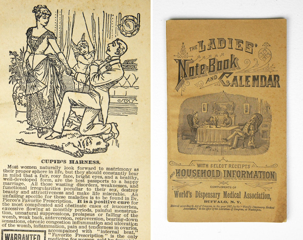 Antique 1890 Ladies' Note-Book and Calendar, World's Dispensary Medical Association
