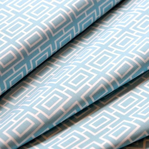 Organic Cotton Fabric by Monaluna, Mod Boxes from Modern Home Collection, Light BLue, 20% off