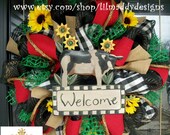 Welcome Farmhouse Mesh Wreath