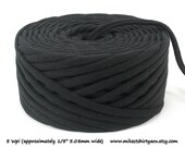 Basic Black - Recycled T-Shirt Yarn - 34 Yards