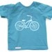 Blue Bicycle Toddler Shirt - Organic Clothing Bike Tee - Fair Trade Certified- Eco friendly 2T , 4T , 6T Children's Clothes Earth Day