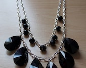 Chunky Black Pendant Necklace