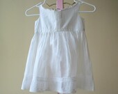 Victorian White Linen Girls Slip Aryshire Embroidery F31