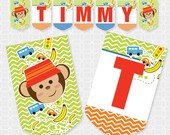Monky Boy Party Banner - Personalized Printable Il_170x135