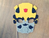 Transformers Bumblebee Photo Prop on a stick // Wedding Photo Prop // Birthday Party Photo Prop // Super Hero Prop // Super Hero Party