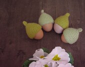 Egg cozy for Easter  - Green pistachio pastel - felted acorn cap - Set of four - Cozy gift - Waldorf inspired