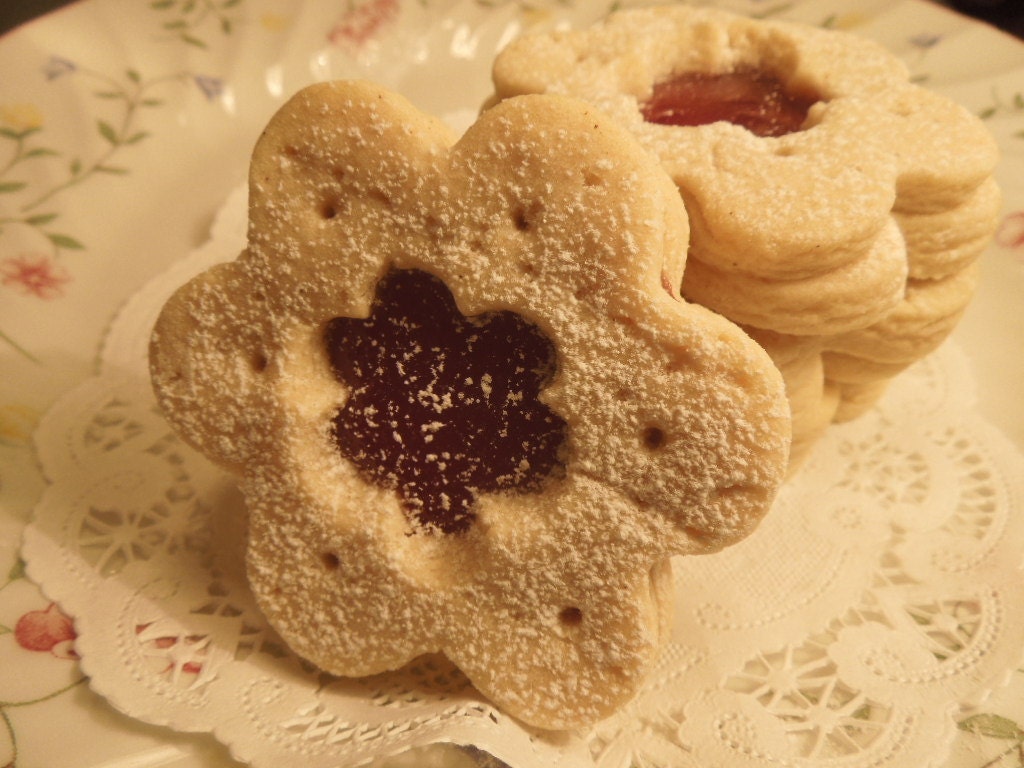 Sugar cookies, filled with Strawberry Jam, all butter, soft and heavenly