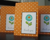 Modern Floral Thank You Note Cards Set of 4