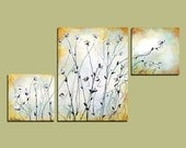 Minimal Romance, Acrylic Painting, 42 x 24 - Large Painting flowers entwined
