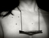 Contemporary silver oxidized OOAK necklace