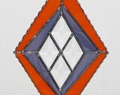 Stained Glass Suncatcher - Elegant Elongated Diamond Shape with Bevels