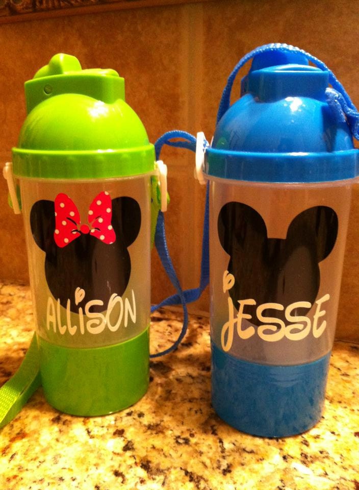 Disney Inspired Water Bottles/Snack Container/Party Favors