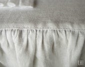 Linen tablecloth with ruffle by Lovely Home Idea. White or custom color.