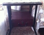Vintage Chippy Black Metal Industrial Typewriter Table - End Table - Side table - Plant Stand