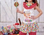 Limited Edition Original Boutique Quality Lollipop Queen Tank Top and Triple Ruffle Capri--12mos- 5
