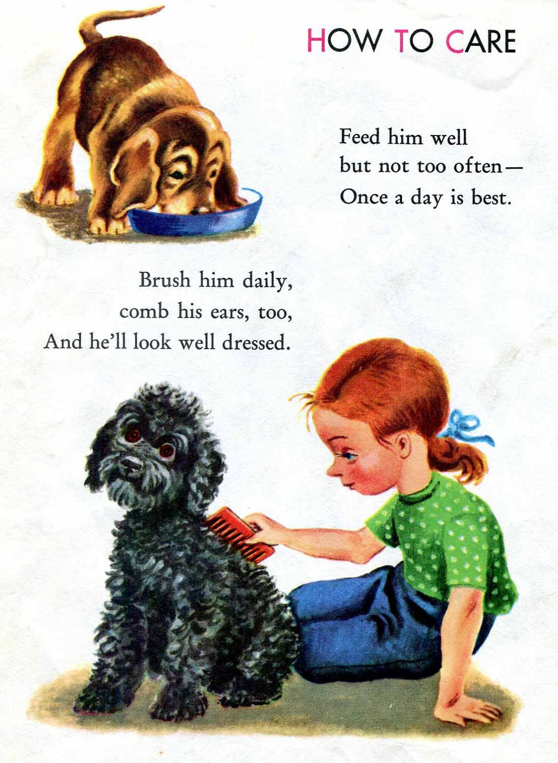 Vintage Dog Poem - How to Care for a Dog - Illustrations by Tibor Gergely
