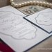 Classic Letterpress Wedding Invitation - Quilted Pattern