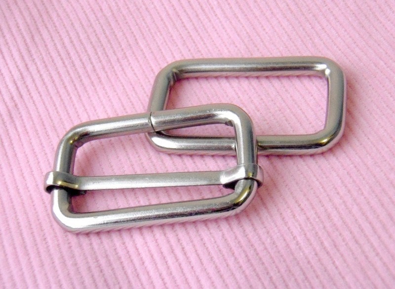 1.5" Silver nickel adjustable triglide slider & buckle for adjustable straps