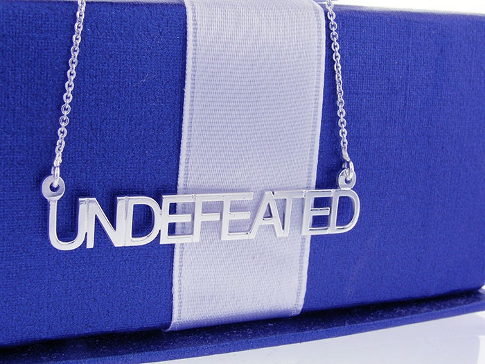 Personalized  925 sterling silver  necklace "UNDEFEATED"