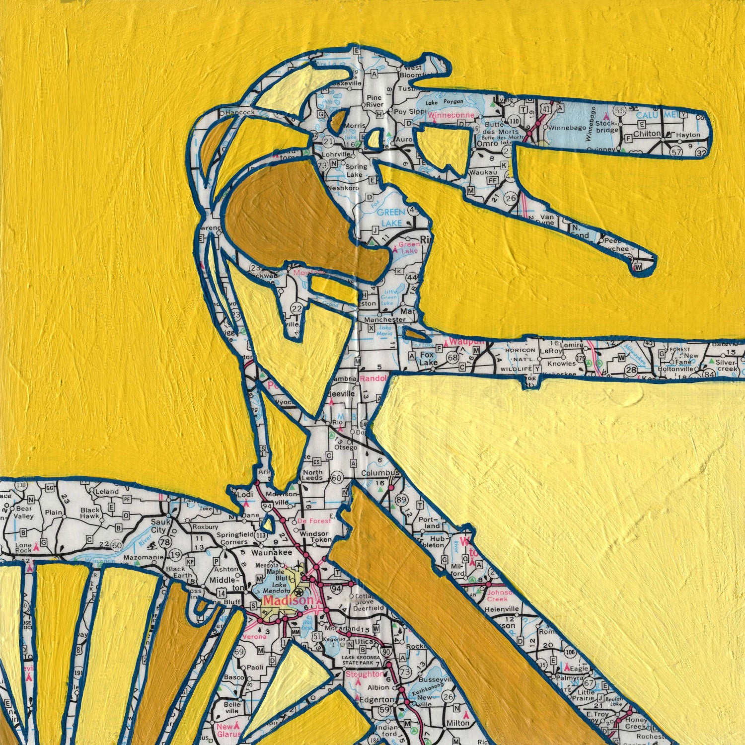Bike Madison, Wisconsin -vintage bicycle art