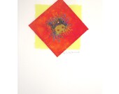 Greeting Card, Mixed Media, Handmade, Orange, Yellow